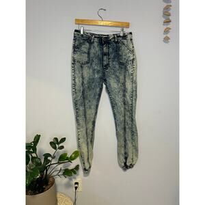 Redfox Acid Wash Lightweight Jeans | Elasticized Waist & Cuffs - (Juniors 13)
